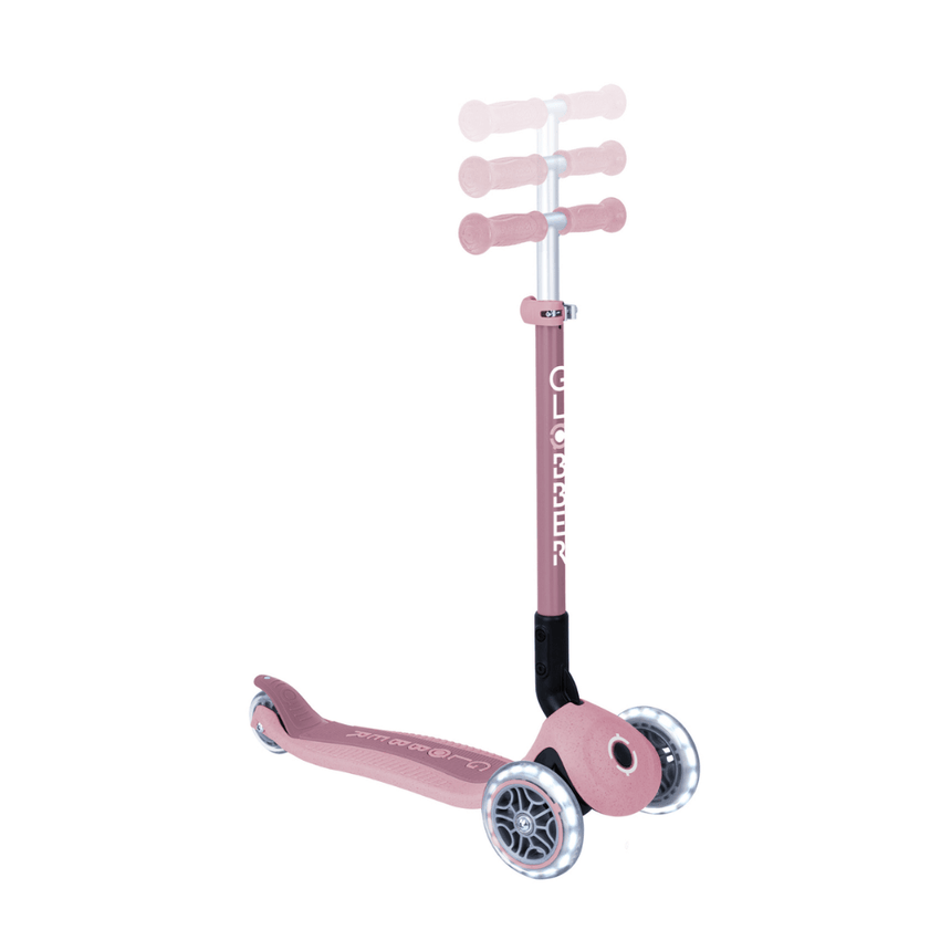 Globber ECOLOGIC PRIMO Foldable Scooter with Lights - Berry