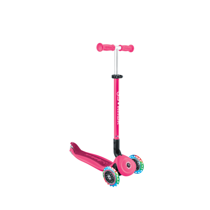 Globber GO UP ACTIVE Scooter with Lights - Fuchsia/ Dark Pink