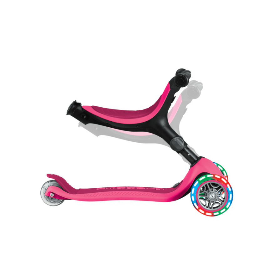 Globber GO UP ACTIVE Scooter with Lights - Fuchsia/ Dark Pink
