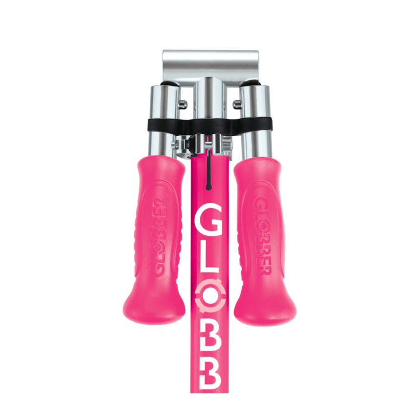 Globber FLOW FOLDABLE JUNIOR Scooter with lights - Pastel Pink/ Fuchsia