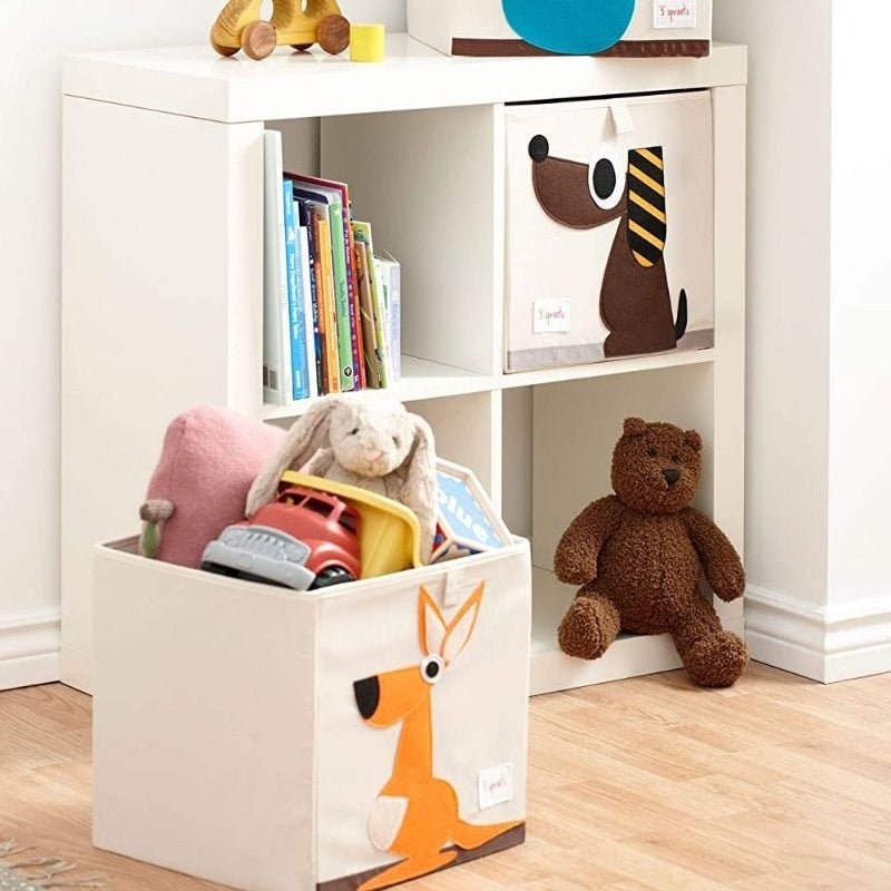 3 Sprouts Fabric Storage Box - Orange Kangaroo