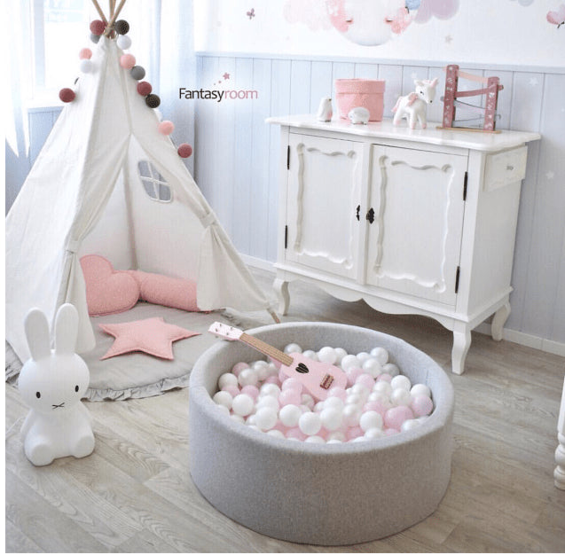 Joy Baby Alexander Grey Round Ball Pit