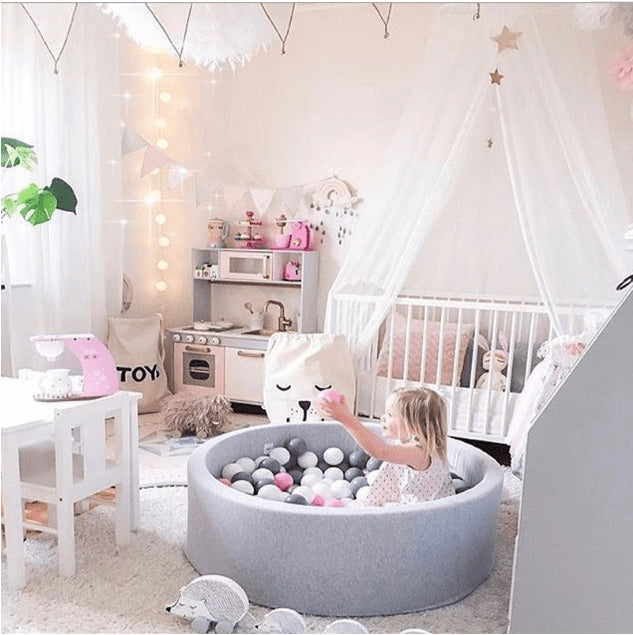 Joy Baby Alexander Grey Round Ball Pit