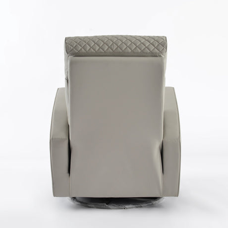 Marlo nursery recliner chair seen from the back, showing the smooth grey finish