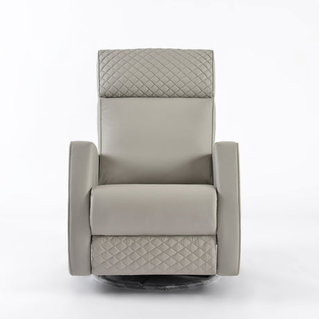 Marlo nursery recliner chair showing the quilted headrest