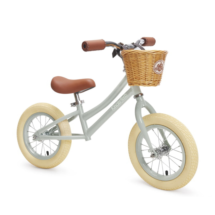 Kinderfeets City Bike in Silver Sage with optional wicker Basket (sold separately)