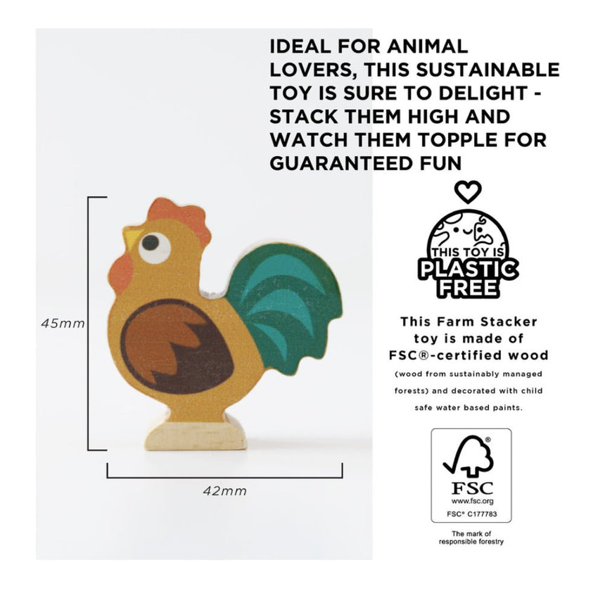 Le Toy Van Farmyard Stacking Animals & Bag - 10 Piece