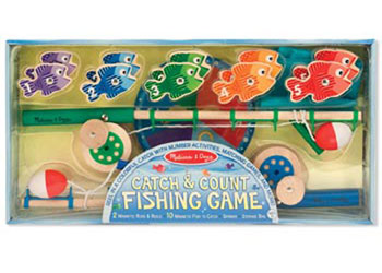 Melissa and Doug Catch and Count wooden magnetic fishing game with rods