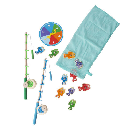 Melissa and Doug Catch and Count wooden magnetic fishing game with rods – view 3