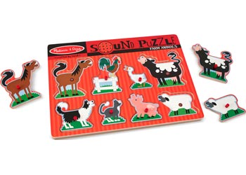 Melissa and Doug Farm Animals Sound Puzzle 8 piece wooden puzzle – view 2