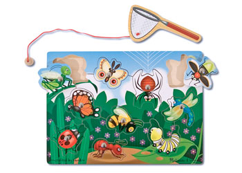 Melissa and Doug Magnetic Bug Catching Game with net and wooden bugs – view 2