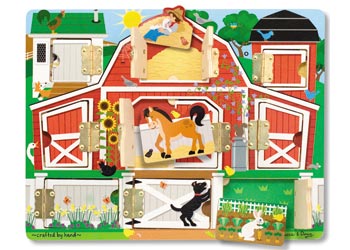 Melissa and Doug Magnetic Farm Hide and Seek wooden board game