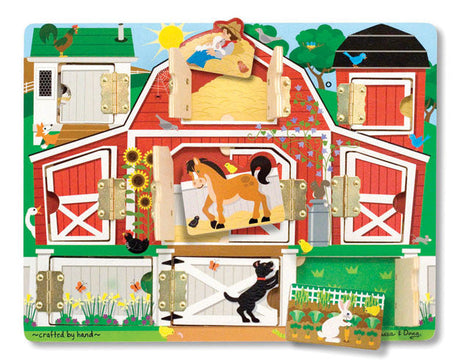 Melissa and Doug Magnetic Farm Hide and Seek wooden board game – view 2