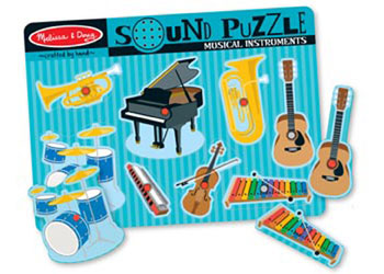 Melissa and Doug Musical Instruments Sound Puzzle 8 piece wooden puzzle