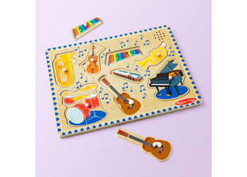 Melissa and Doug Musical Instruments Sound Puzzle 8 piece wooden puzzle – view 3