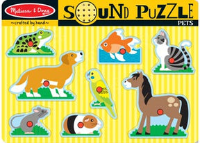 Melissa and Doug Pets Sound Puzzle 8 piece wooden puzzle