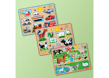 Melissa and Doug Vehicles Sound Puzzle 8 piece wooden puzzle – view 5