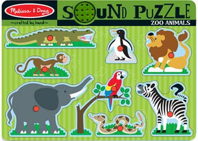 Melissa and Doug Zoo Animals Sound Puzzle 8 piece wooden puzzle