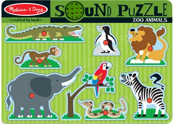 Melissa and Doug Zoo Animals Sound Puzzle 8 piece wooden puzzle