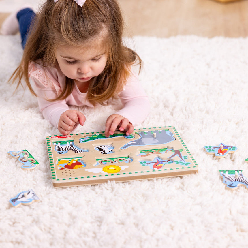 Melissa and Doug Zoo Animals Sound Puzzle 8 piece wooden puzzle – view 5