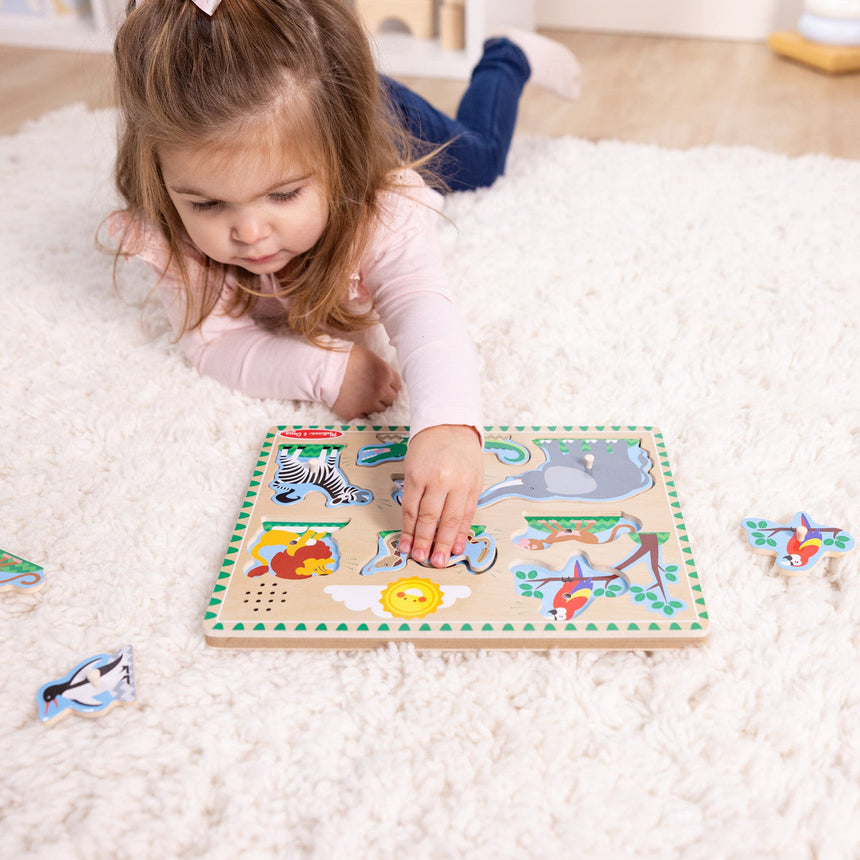 Melissa and Doug Zoo Animals Sound Puzzle 8 piece wooden puzzle – view 6