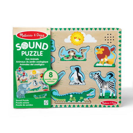 Melissa and Doug Zoo Animals Sound Puzzle 8 piece wooden puzzle – view 7