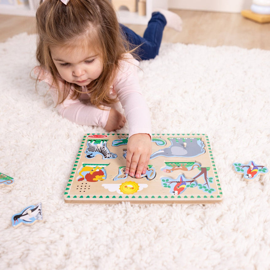 Melissa and Doug Zoo Animals Sound Puzzle 8 piece wooden puzzle – view 6