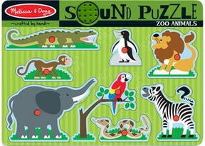 Melissa and Doug Zoo Animals Sound Puzzle 8 piece wooden puzzle