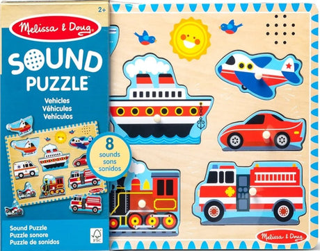 Melissa and Doug Vehicles Sound Puzzle 8 piece wooden puzzle – view 8