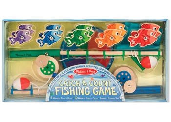 Melissa and Doug Catch and Count wooden magnetic fishing game with rods – view 4