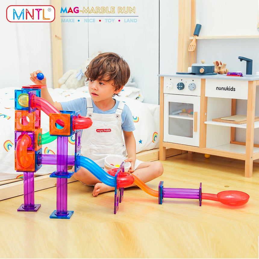 MNTL Magnetic Tiles Marble Run 100 Pcs Set