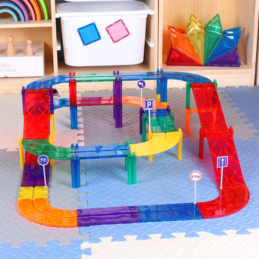 MNTL Classic Magnetic Car Track Set 52 Pcs
