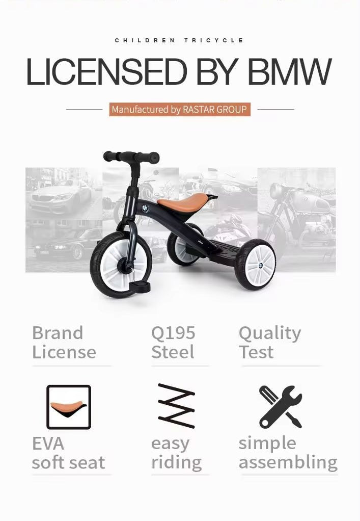 Rastar Licensed BMW Tricycle Bike - Pure White