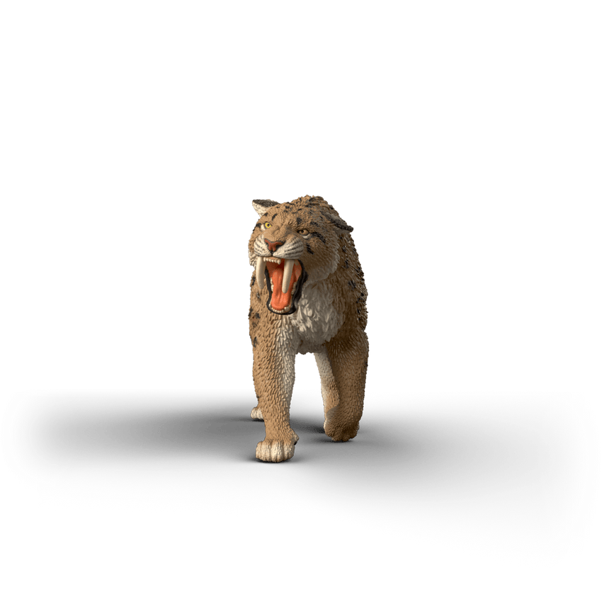 Schleich Smilodon toy figure alternate view