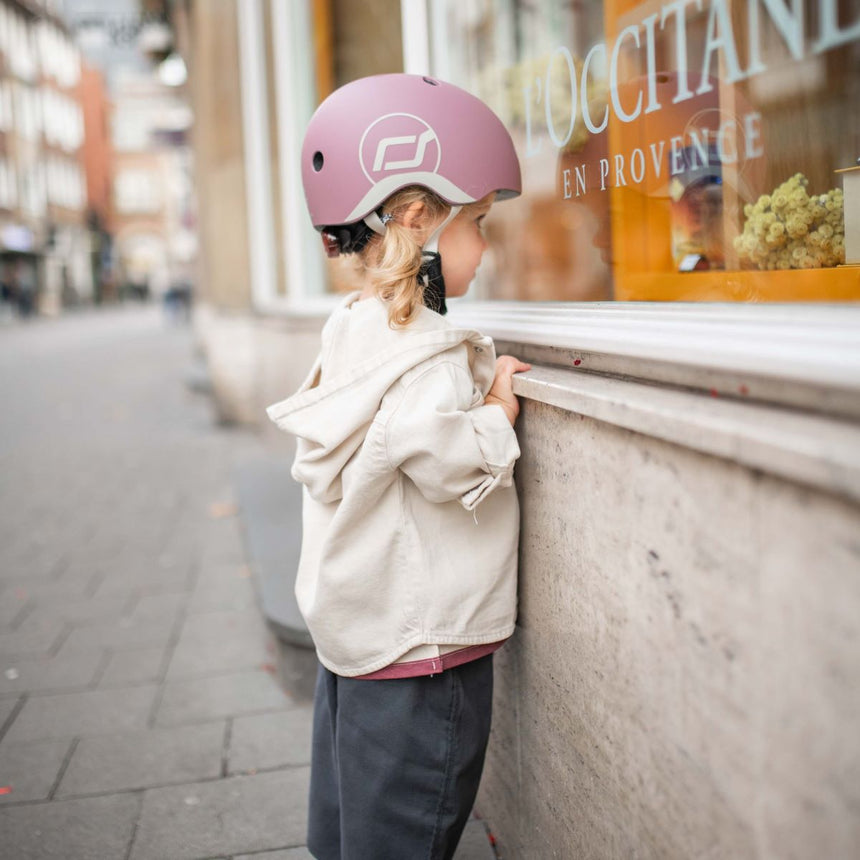 Scoot and Ride Helmet Wildberry size S-M kids bike and scooter helmet with LED light – view 2