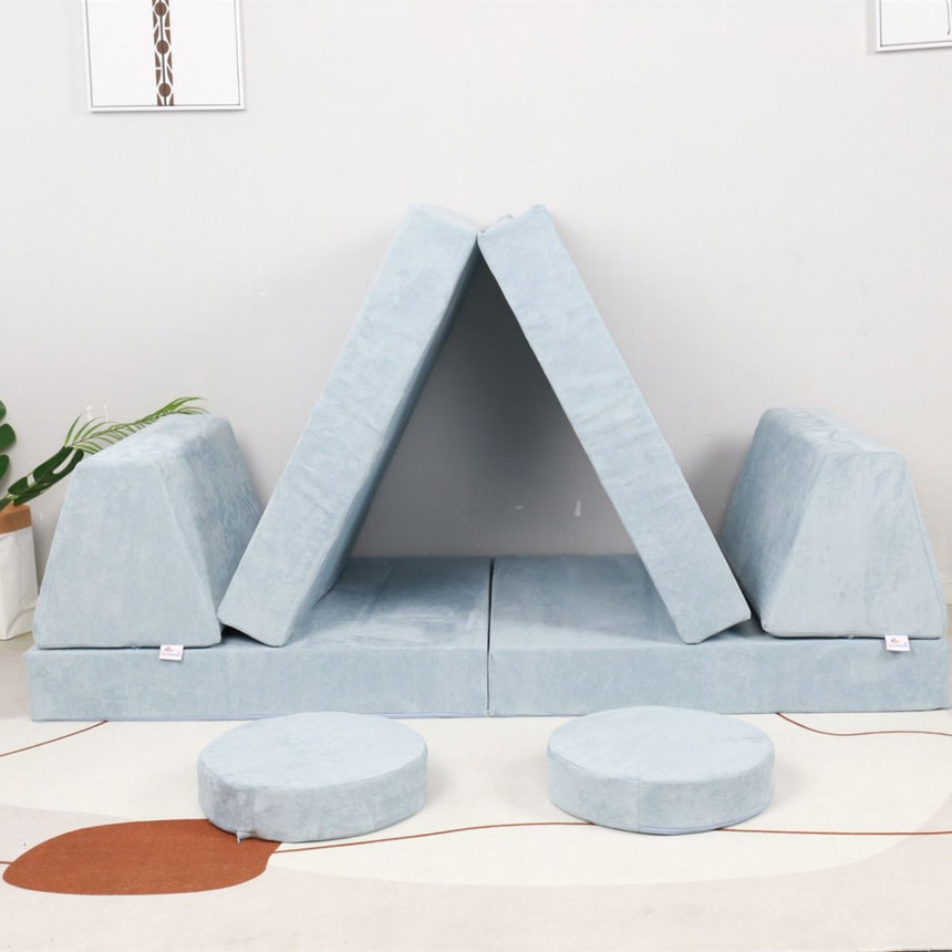 All 4 Kids Ethan 10 PCS Play Couch - Blue