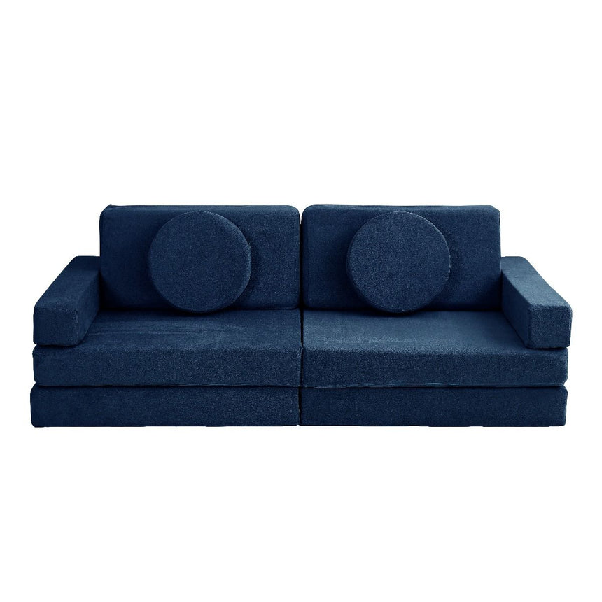 All 4 Kids Ethan 10 PCS Modular Play Couch - Dark Blue