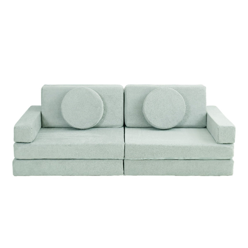 All 4 Kids Ethan 10 PCS Modular Play Couch - Green