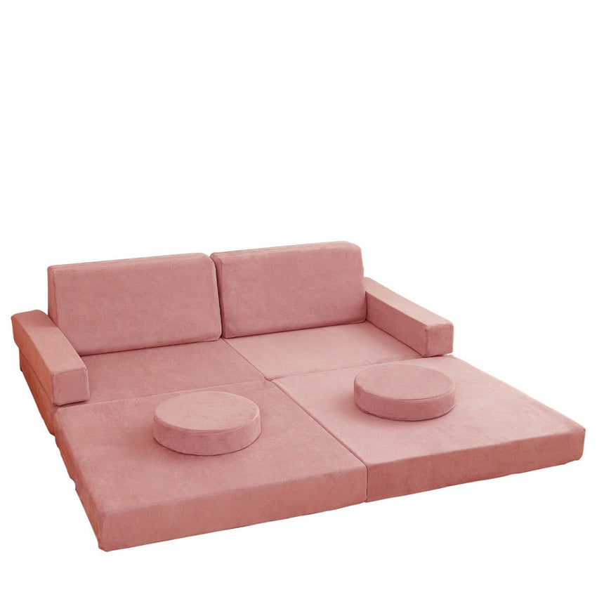 All 4 Kids Ethan 10 PCS Play Couch - Rose