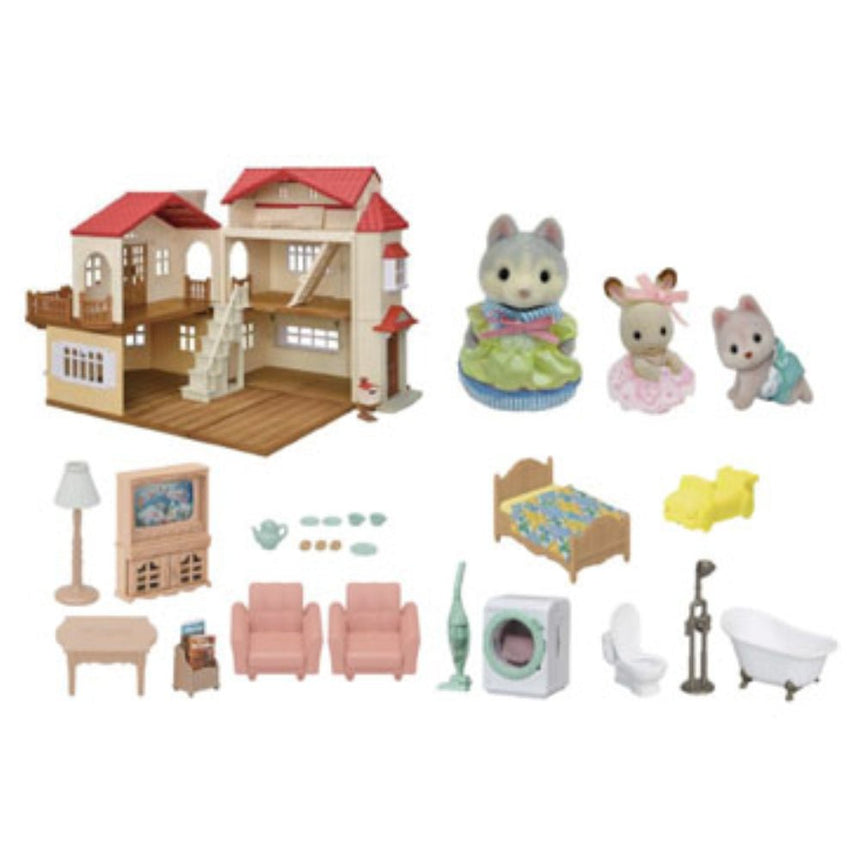Sylvanian Families Red Roof Country Home Gift Set-Secret Attic Playroom