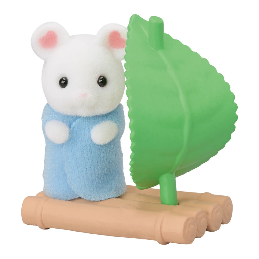 Sylvanian Families Baby Forest Costume Series husky baby with leaf raft accessory set