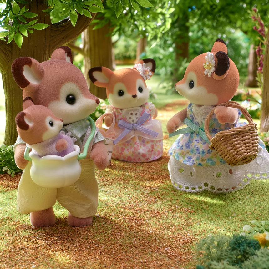 Sylvanian Families Deer Family parent and child figures outdoors