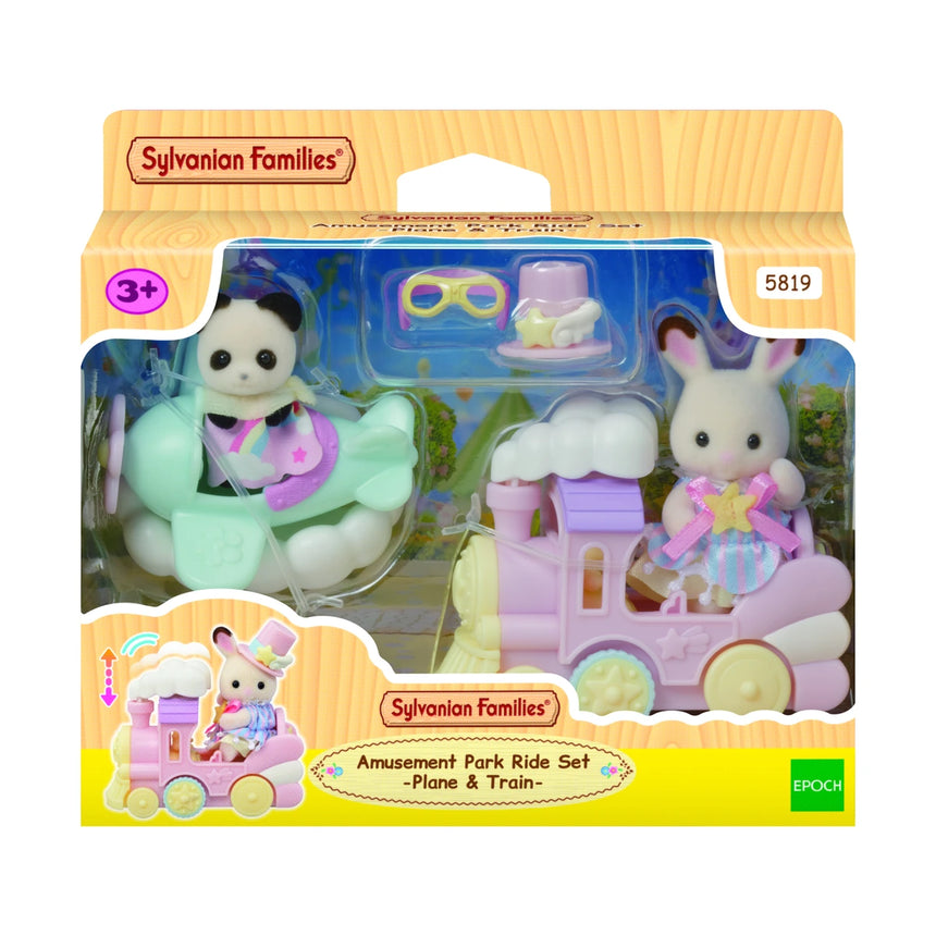 Sylvanian Families Amusement Park Ride Set Plane and Train box front