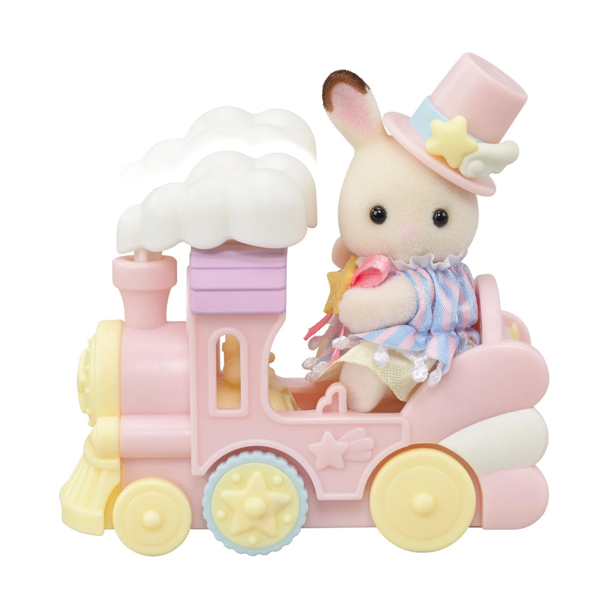 Sylvanian Families Amusement Park Ride Set pastel train engine close up