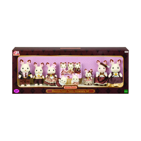 Sylvanian Families Chocolate Rabbit Family Anniversary Set in 40th anniversary box packaging