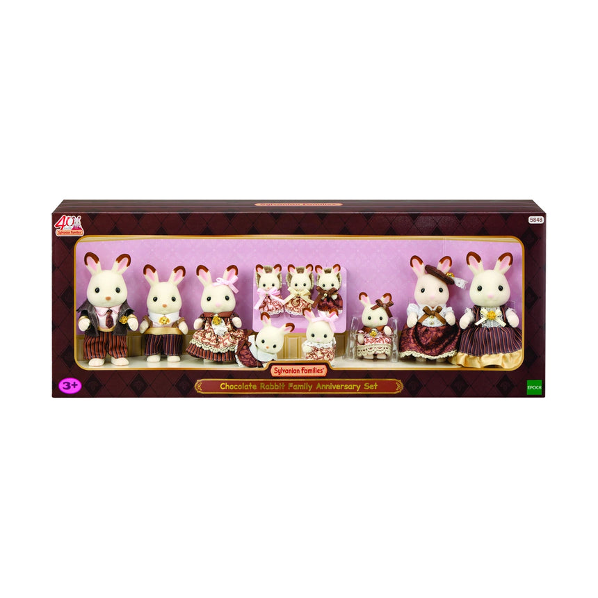 Sylvanian Families Chocolate Rabbit Family Anniversary Set in 40th anniversary box packaging