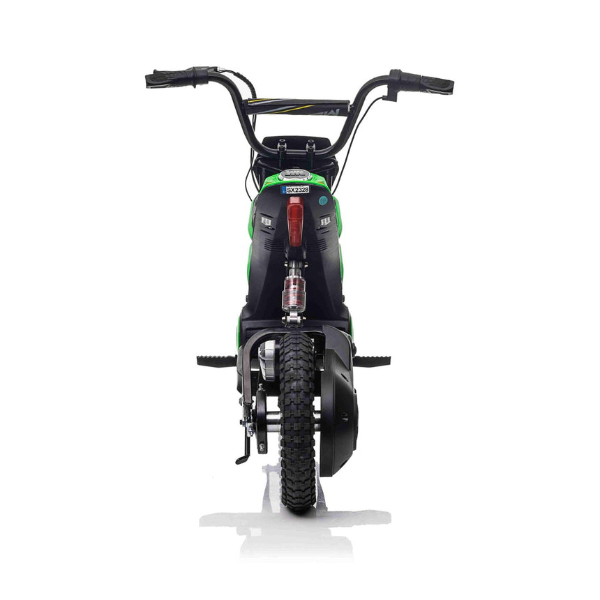 350W chain motor detail on All 4 Kids SX2328 green kids electric dirt bike