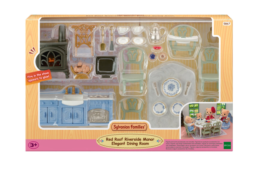 Sylvanian Families Elegant Dining Room furniture and decor set