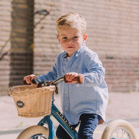 Trybike basket carrying toys and treasures