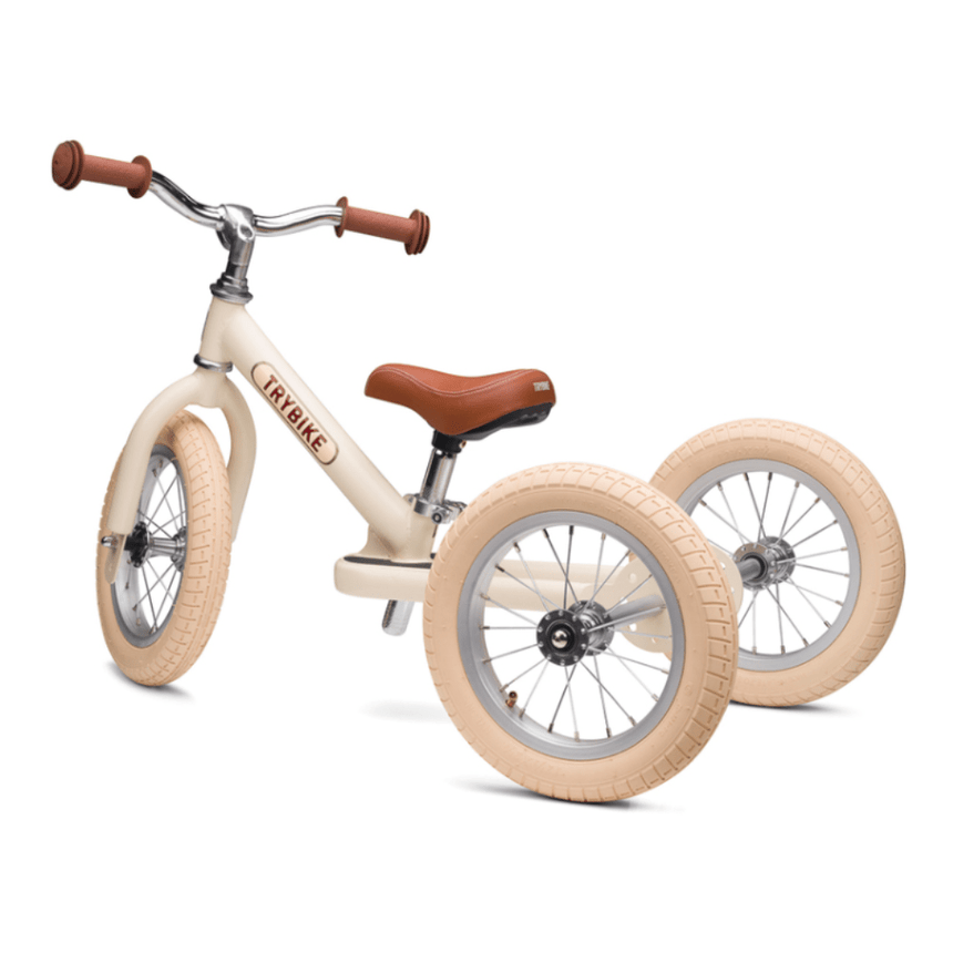 Trybike 2 in 1 Steel Balance Bike & Tricycle – Vintage Cream